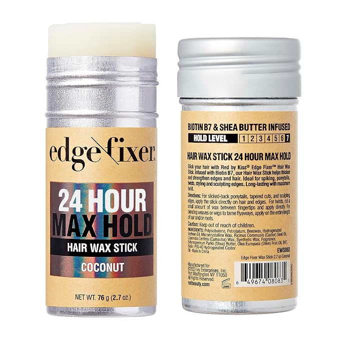 Red By Kiss Hair Wax Stick 24HR Max Hold Edge Fixer Edge Control Pomade 2.7 oz