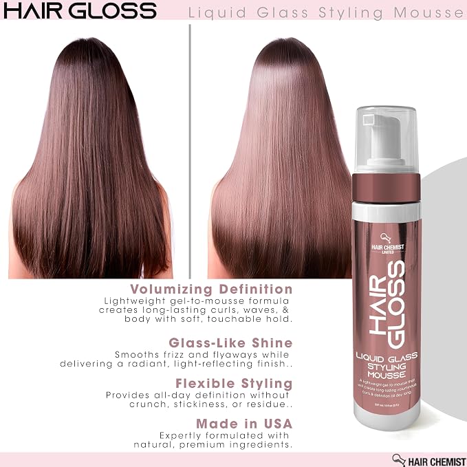 Hair Chemist Hair Gloss Liquid Glass Styling Mousse 8 oz