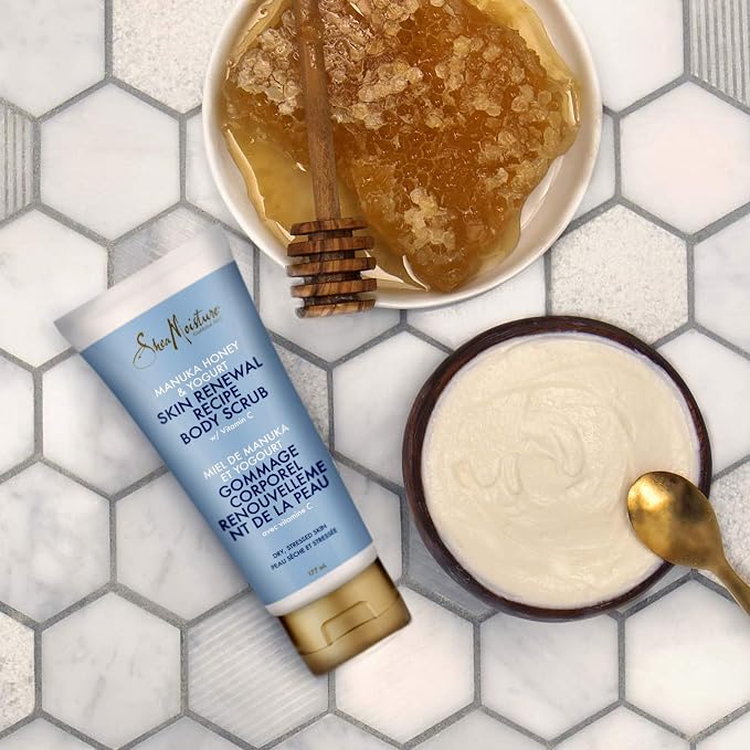 SheaMoisture Skin Renewal Recipe Manuka Honey & Yogurt Body Scrub 6Oz