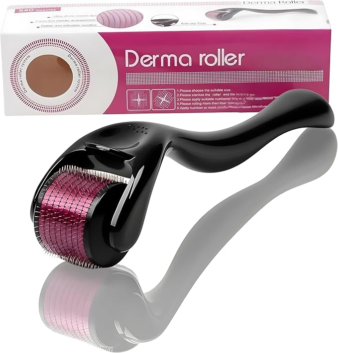 Derma Roller 540 Titanium Micro Needle Roller Face Skin Hair Growth Cellulite