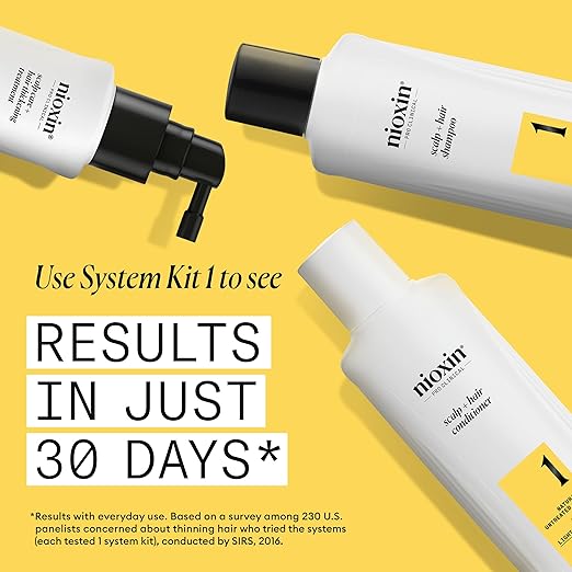 Nioxin System 1 - Hair Thickening System For Natural Hair with Light Thinning Kit