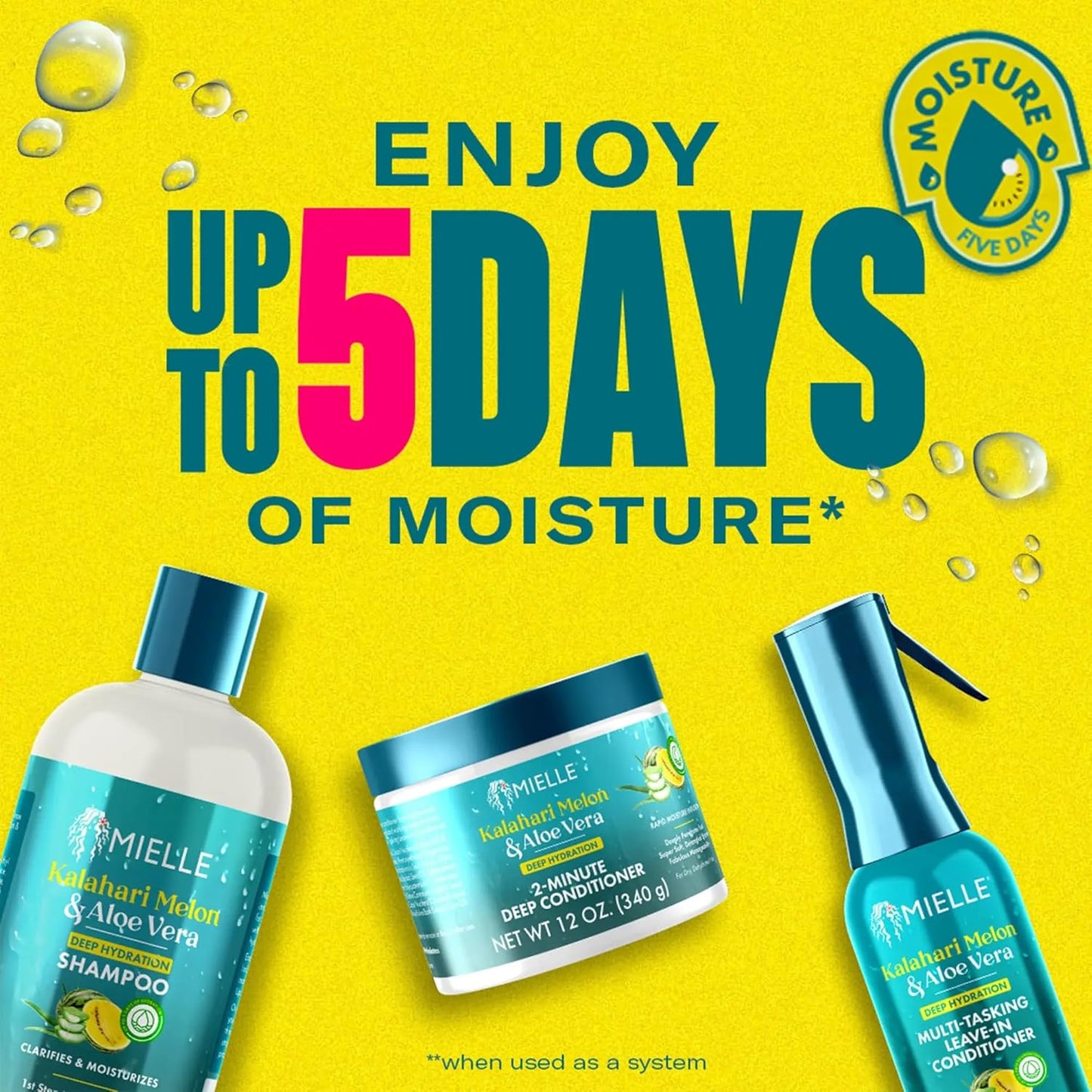 Mielle Kalahari Melon & Aloe Vera Deep Hydration Multi-Tasking Leave-In Conditioner 6.7oz