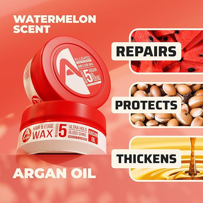 Allored Professional Argan Oil Hair Edge Styling Wax Strong Hold Gummy Wax 150ml