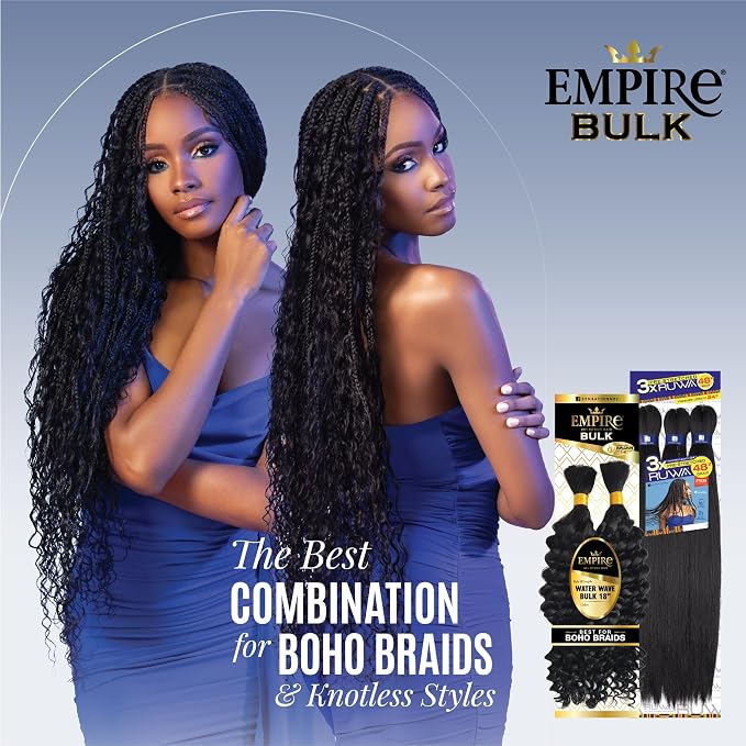 Sensationnel Empire Bulk Hair Braiding Water Wave Bulk Human Hair Boho Braids 18"