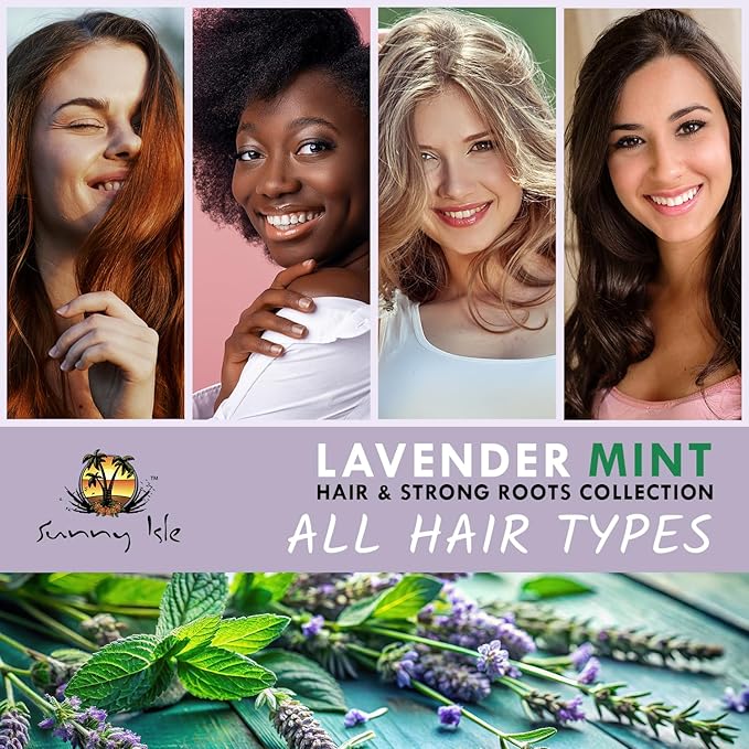 Sunny Isle Lavender Mint Hair and Strong Roots Leave-In Detangler Conditioner 8oz