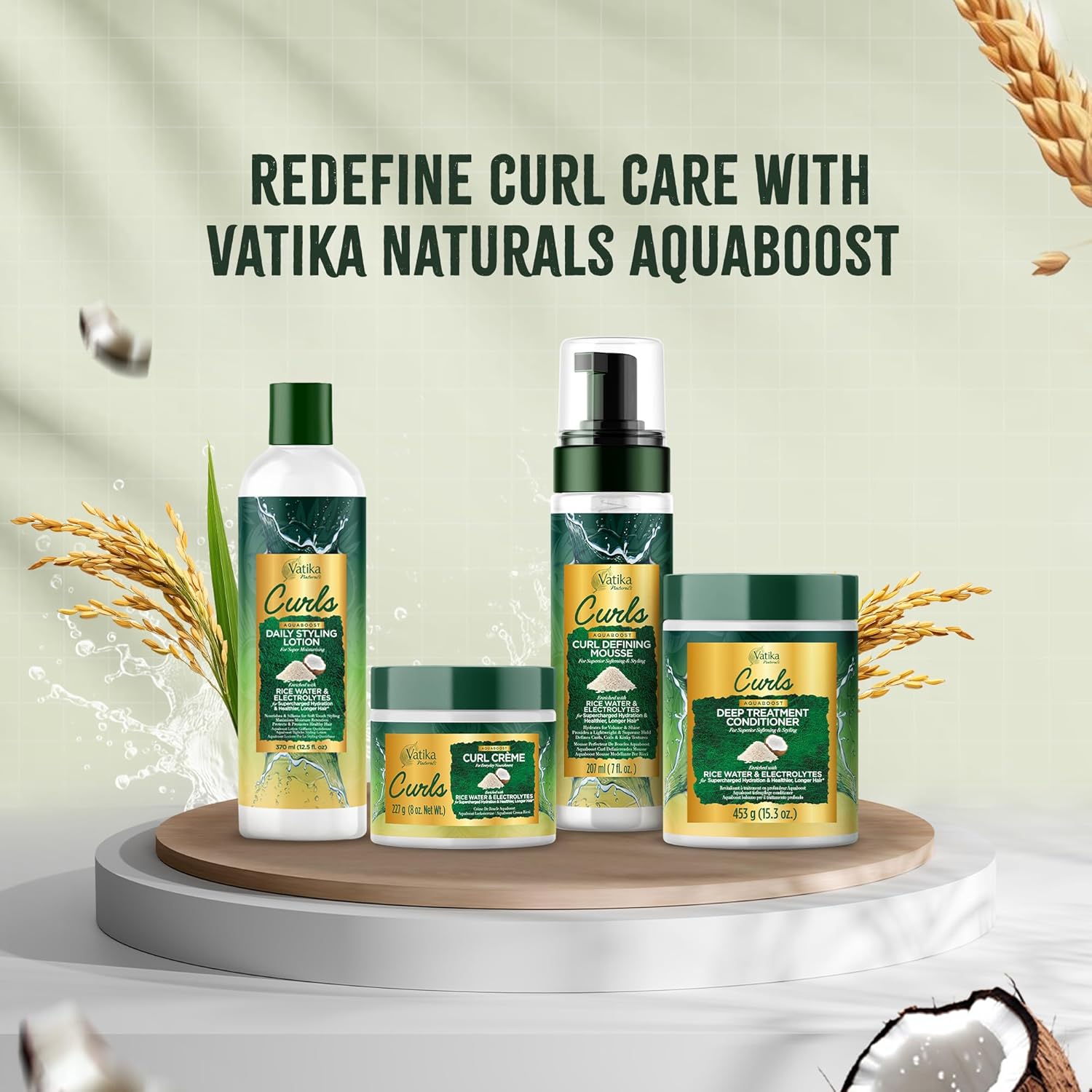 Vatika Naturals Curls AQUABOOST Deep Treatment Conditioner 15.3 oz | CC Hair & Beauty UK