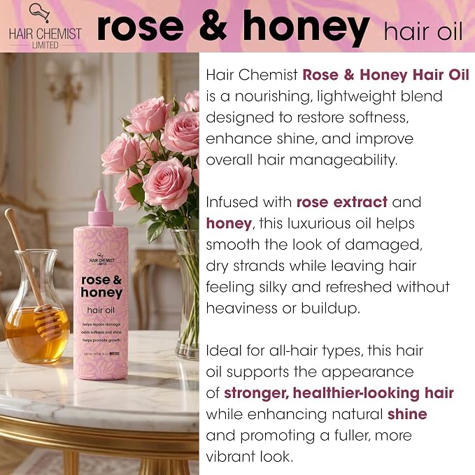 Hair Chemist Rose & Honey Hair Oil 8 oz