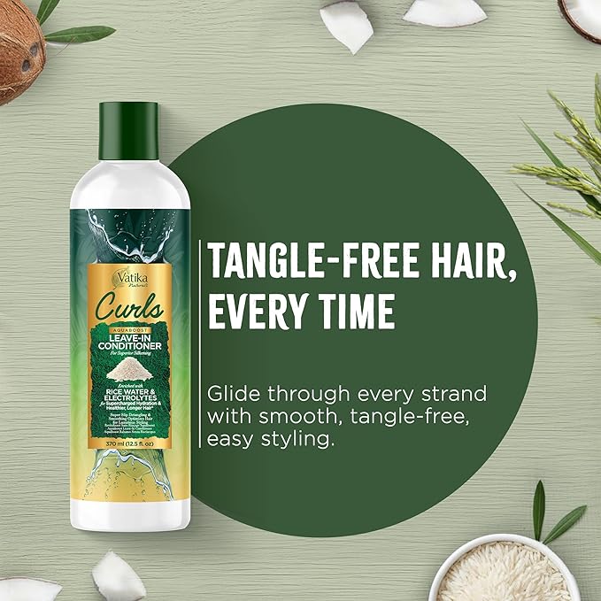 Vatika Naturals Curls AQUABOOST Leave-In Conditioner 370ml | CC Hair & Beauty UK