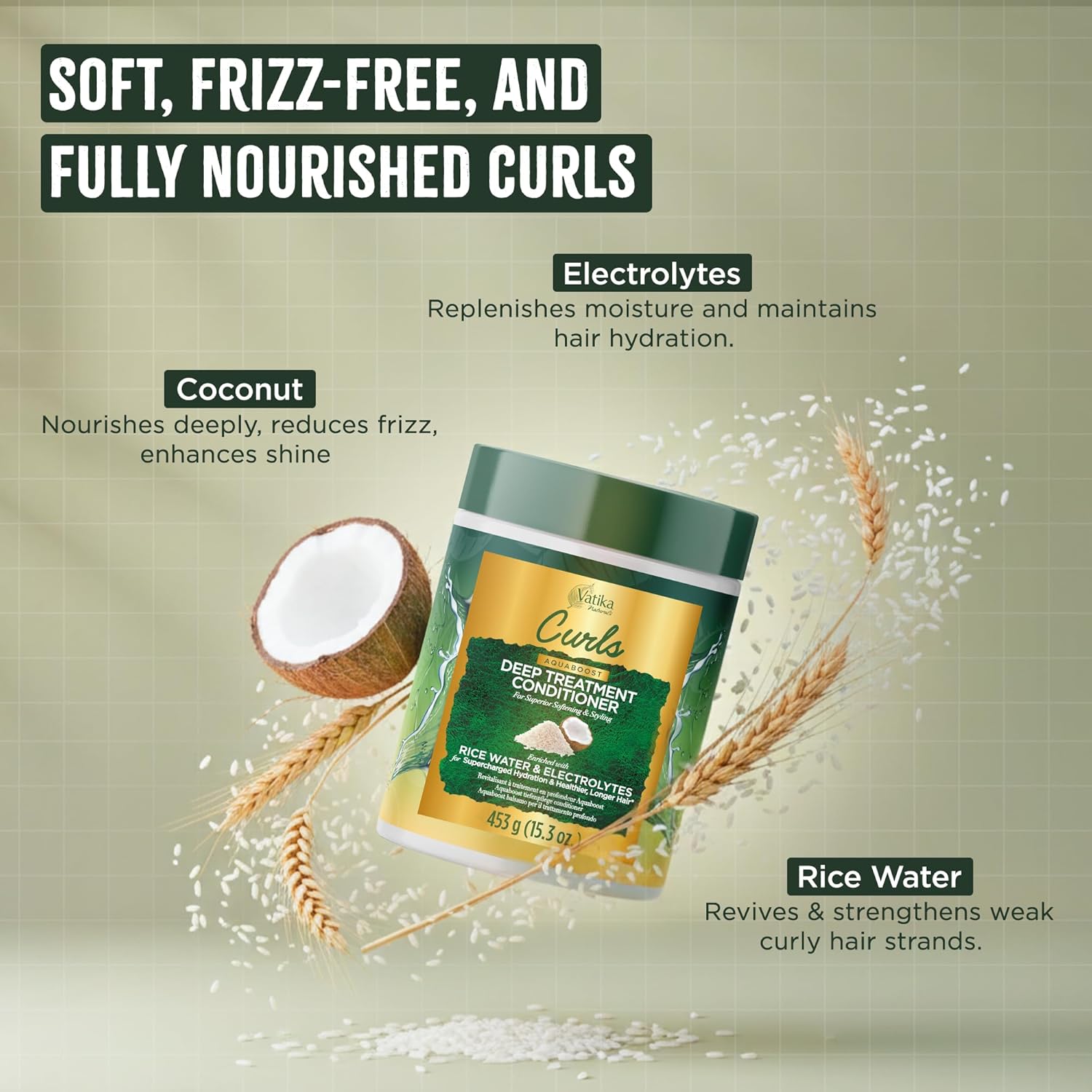 Vatika Naturals Curls AQUABOOST Deep Treatment Conditioner 15.3 oz | CC Hair & Beauty UK
