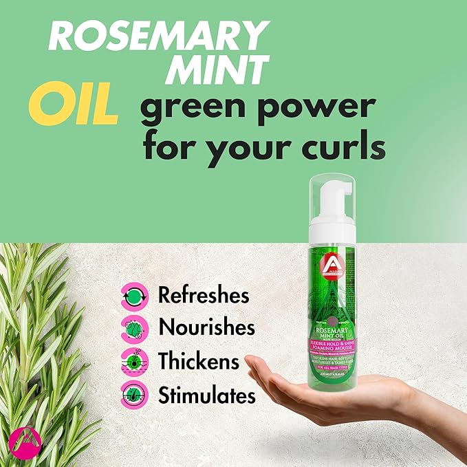 Allored Professional Rosemary Mint Hair Styling Foam Mousse Healthy & Defined Curls 200ml
