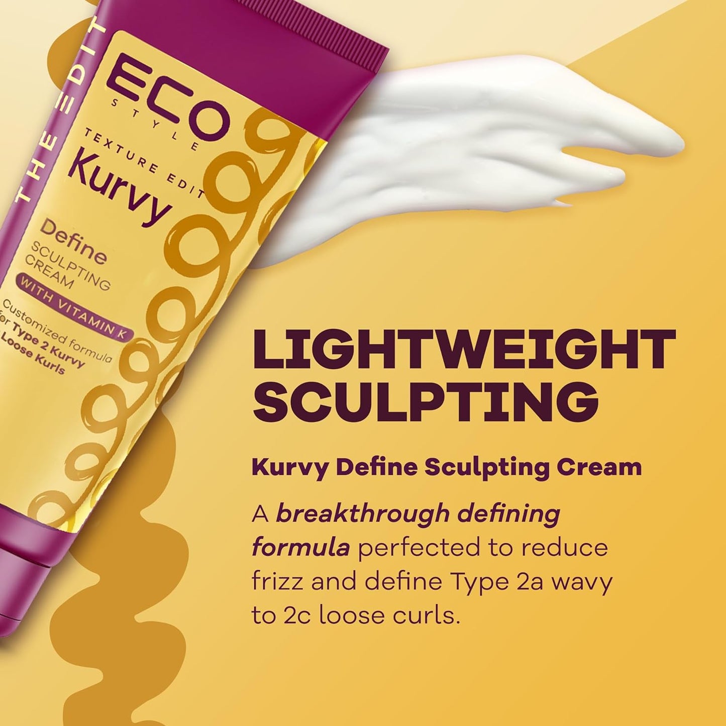 Eco Style Texture Edit Kurvy Define Sculpting Cream For Type 2 To Loose Curls 8 fl oz - product detail | CC Hair & Beauty