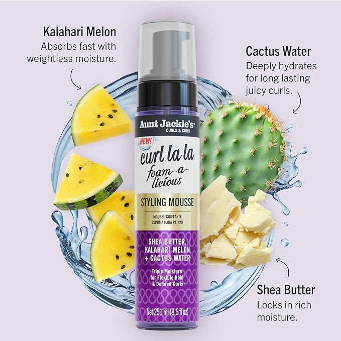 Aunt Jackie's Curls & Coils Curl La La Foam-a-licious Styling Mousse 8.5 oz