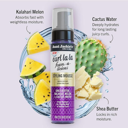 Aunt Jackie's Curls & Coils Curl La La Foam-a-licious Styling Mousse 8.5 oz