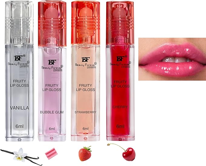 Beauty Forever Fruity Roll on Lip Gloss, Moisturising & Hydrating 4ml