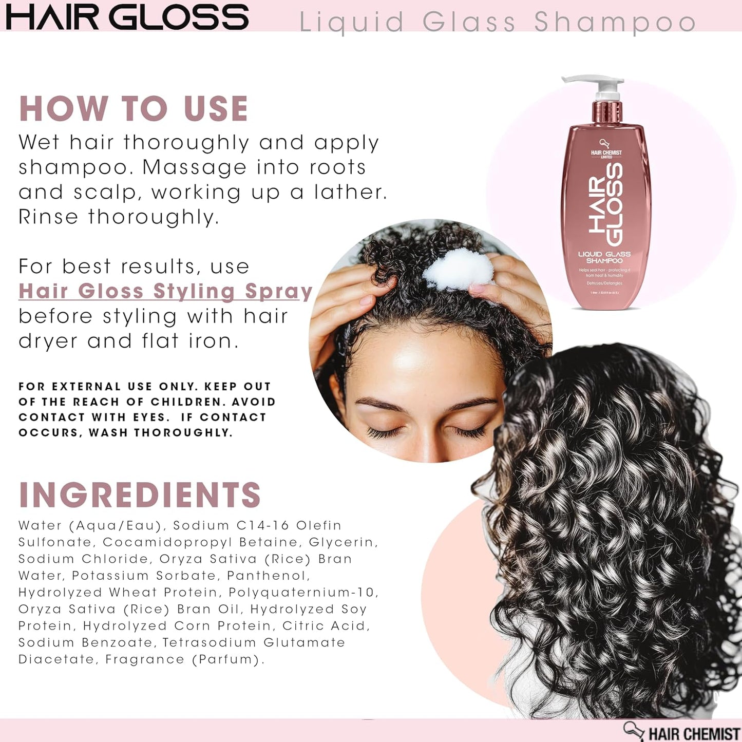 Hair Chemist Hair Gloss Liquid Glass Shampoo 33.8 oz