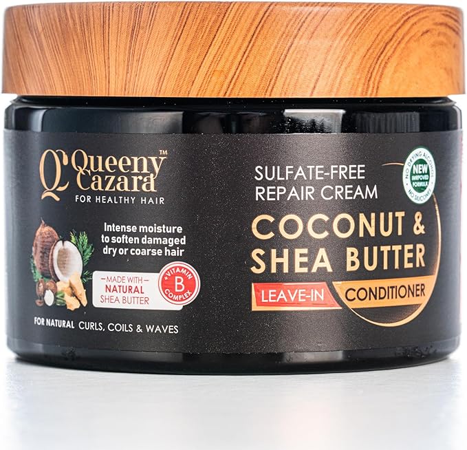 Queeny Cazara Sulfate-Free Repair Cream Coconut & Shea Butter Leave In Conditioner 300ml