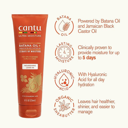Cantu Ultra Moisture Nourishing Leave-In Conditioner with Batana Oil 236ml