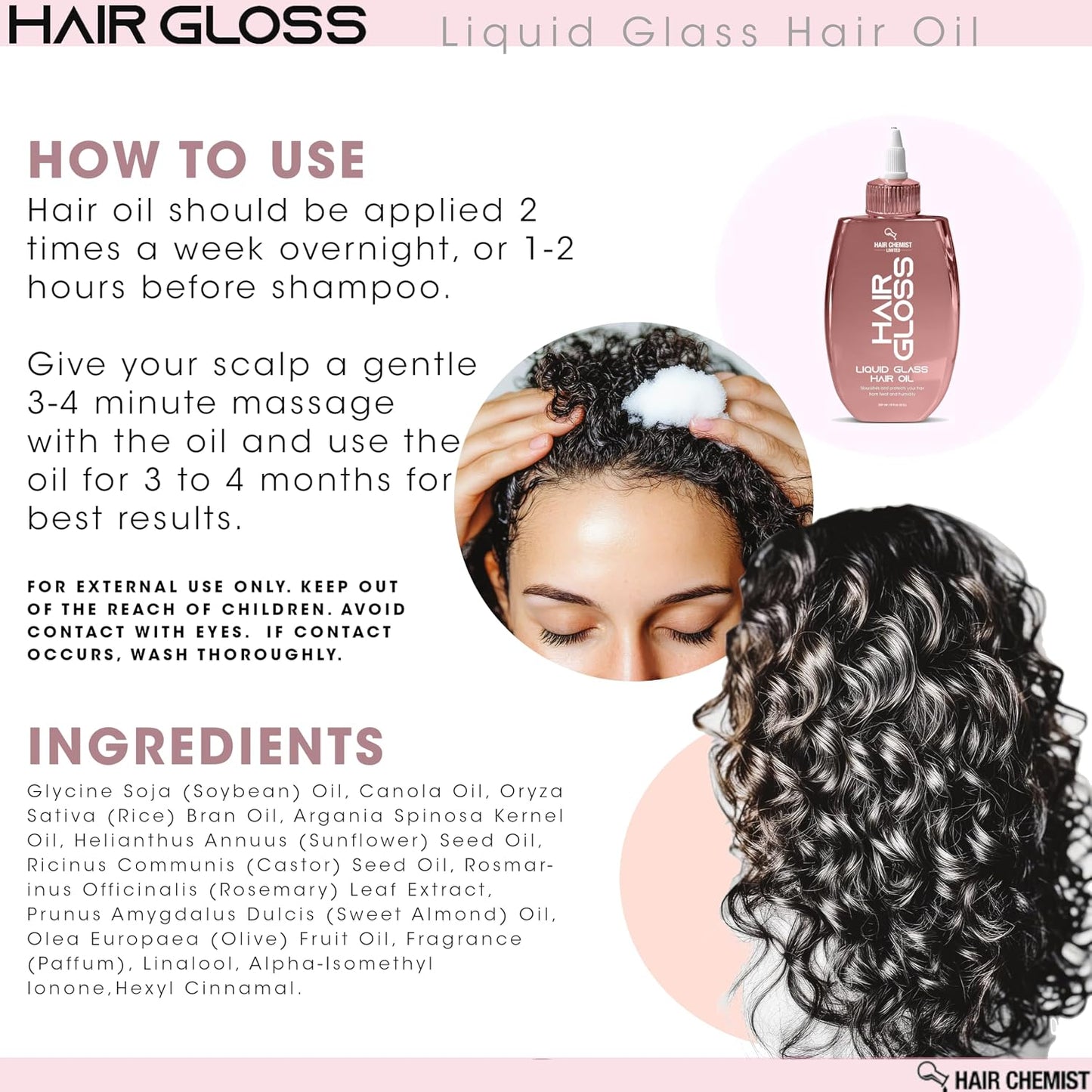 Hair Chemist Hair Gloss Liquid Glass Hair Oil 8 oz