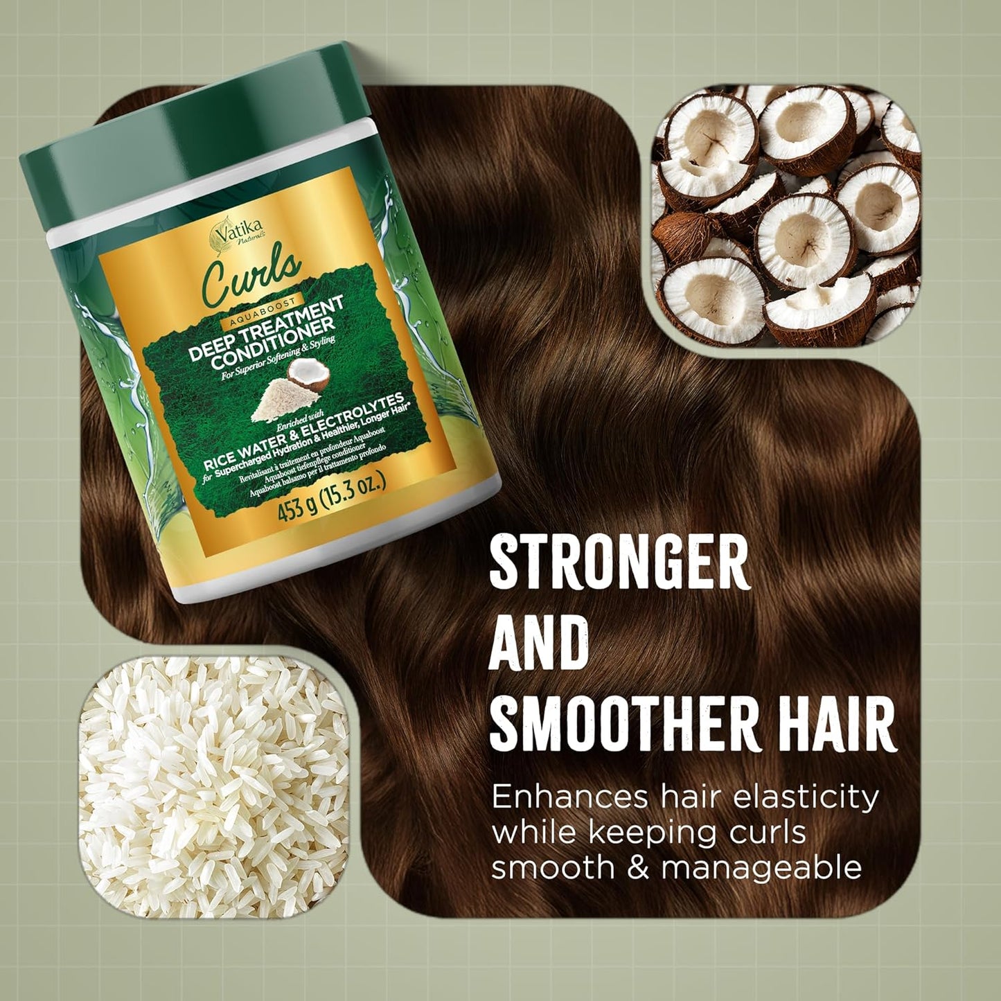 Vatika Naturals Curls AQUABOOST Deep Treatment Conditioner 15.3 oz | CC Hair & Beauty UK