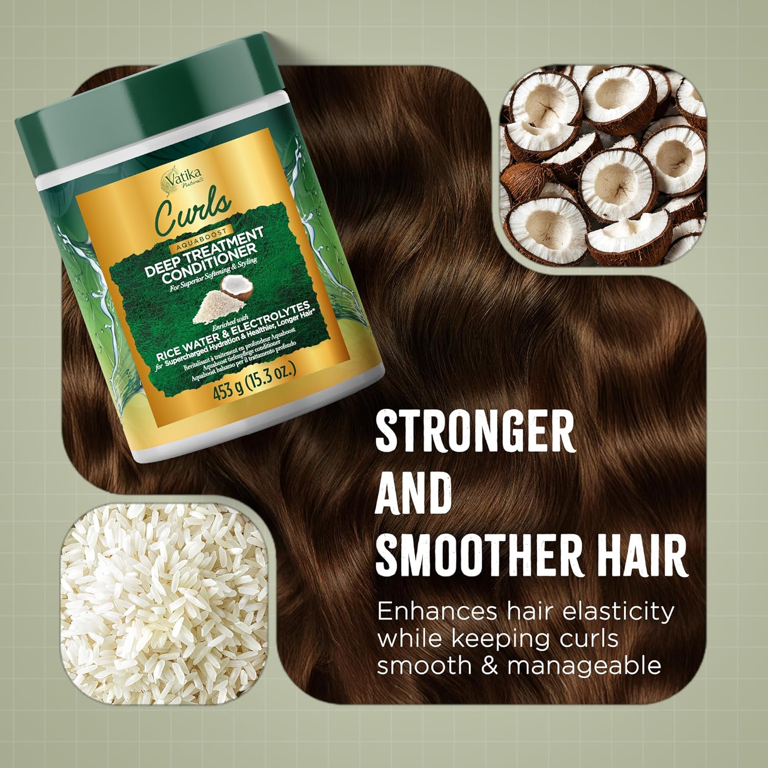 Vatika Naturals Curls AQUABOOST Deep Treatment Conditioner 15.3 oz | CC Hair & Beauty UK