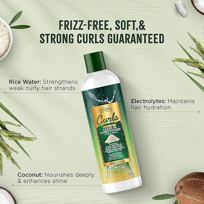 Vatika Naturals Curls AQUABOOST Leave-In Conditioner 370ml | CC Hair & Beauty UK