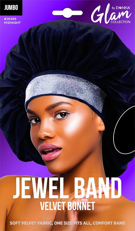 DONNA Jewel Band Silky Velvet Bonnet