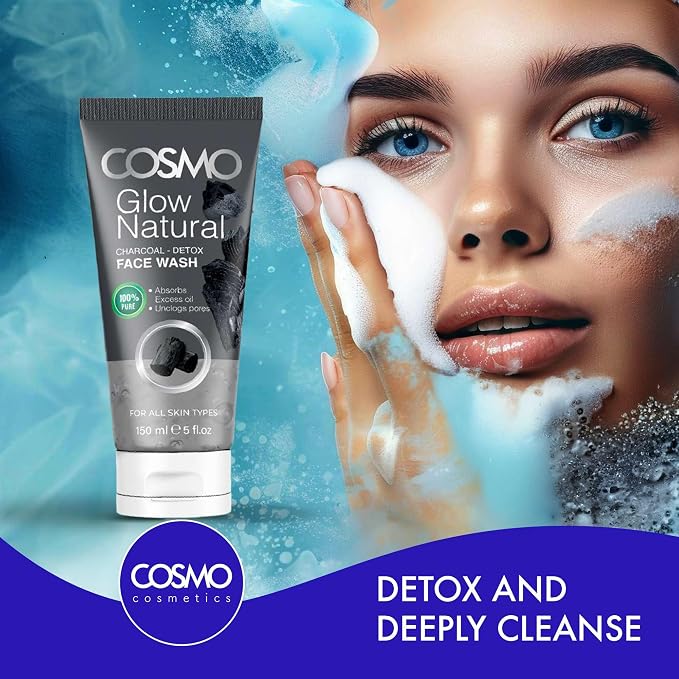 COSMO DESIGNS Glow Natural Charcoal Detox Face Wash 150ml