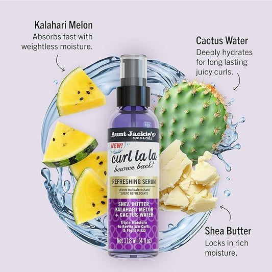 Aunt Jackie's Curls & Coils Curl La La Bounce Back Refreshing Serum 4oz