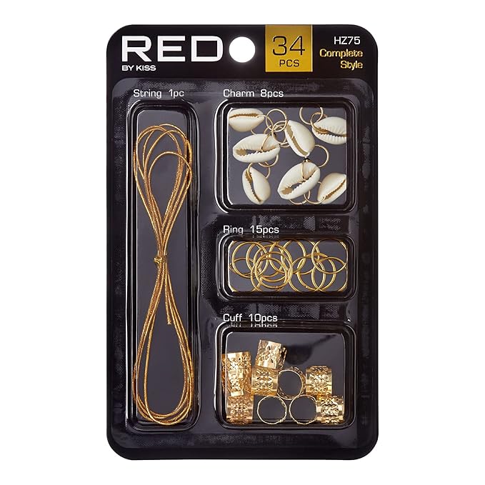 RED by KISS Hair Jewelry for Women Braids Dreadlock A Complete DIY Kit