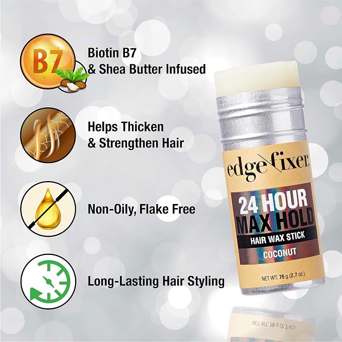 Red By Kiss Hair Wax Stick 24HR Max Hold Edge Fixer Edge Control Pomade 2.7 oz