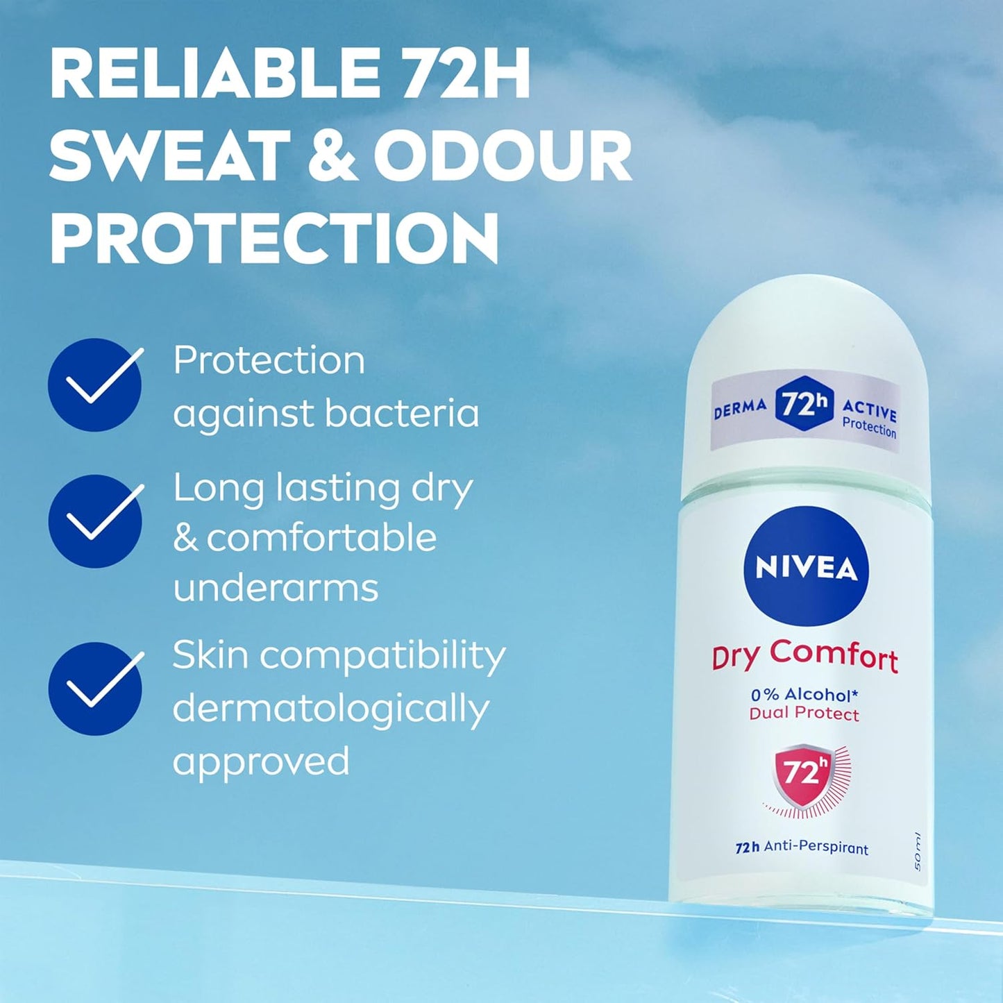 NIVEA Anti-Perspirant Deodorant Roll-On 72 Hours 50ml