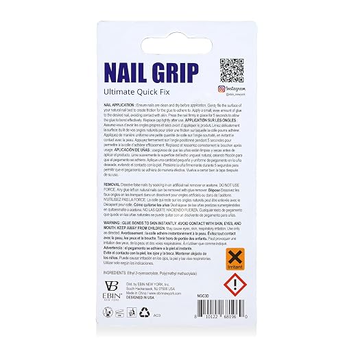 Nail Grip- Clear Drop, Quick Dry, Lasting Hold, Perfect for Press-On 0.10 Oz