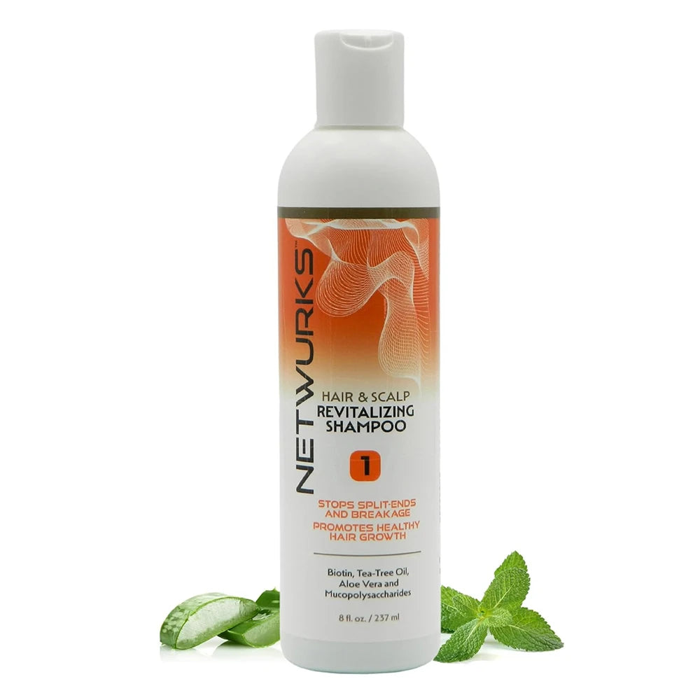 Netwurks Regrowth Hair and Scalp Revitalizing Shampoo for Split Ends and Breakage 8Oz