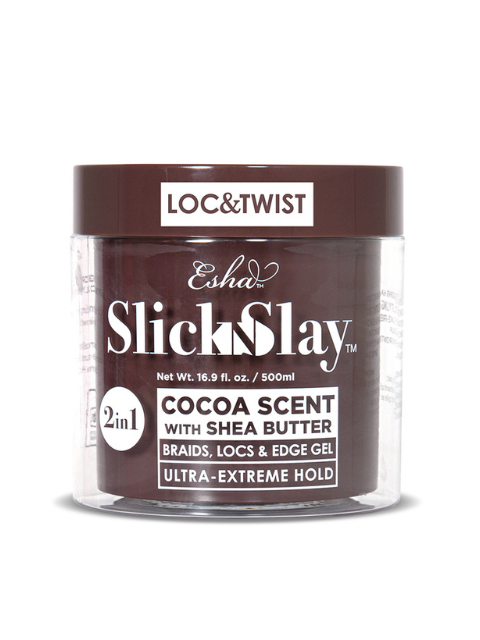 Esha Slick N Slay 2-IN-1 Cocoa Scent with Shea Butter Braid & Edge Gel -