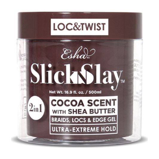 Esha Slick N Slay 2-IN-1 Cocoa Scent with Shea Butter Braid & Edge Gel -