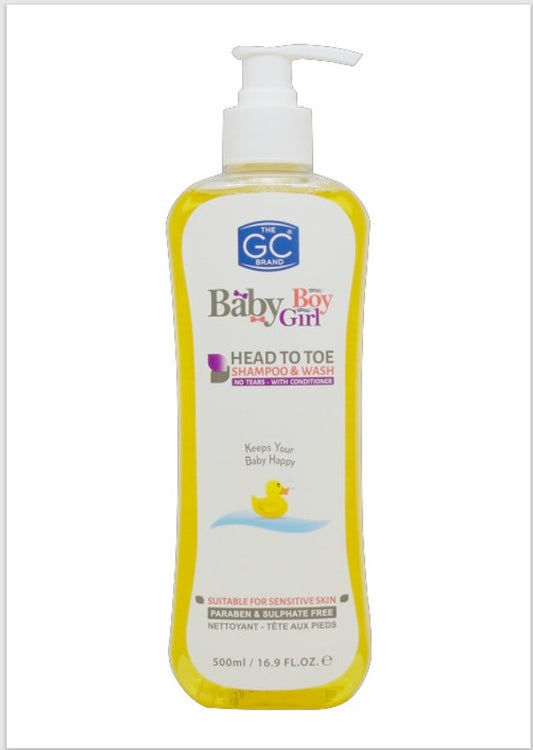 The GC Brand Baby Boy/Girl Head To Toe Shampoo & Wash 500ml