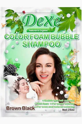 Dexe Color Foam Bubble Shampoo 25 ml - Brown Black