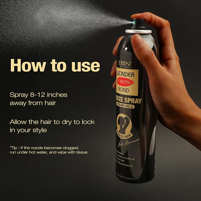 EBIN NEW YORK Wonder Ponytail Bond Freeze Spray Extreme Hold