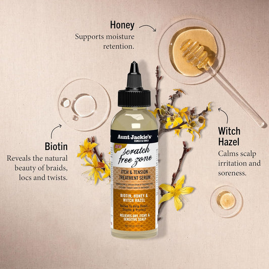 Aunt Jackie's Braid + Twist Collection Scratch Free Zone Itch & Tension Treatment Serum 4OZ