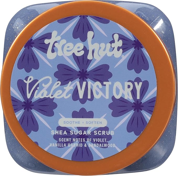 Tree Hut Violet Victory Body Scrub, Exfoliating & Hydrating Sugar Scrub 18Oz