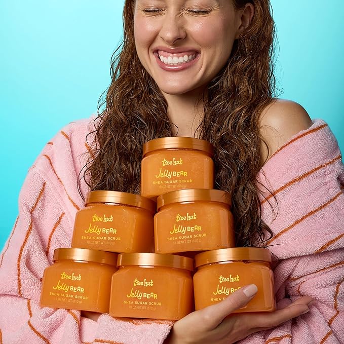 Tree Hut Jelly Bear Shea Sugar Scrub, Exfoliating, Hydrating & Moisturizing Body Scrub 18Oz