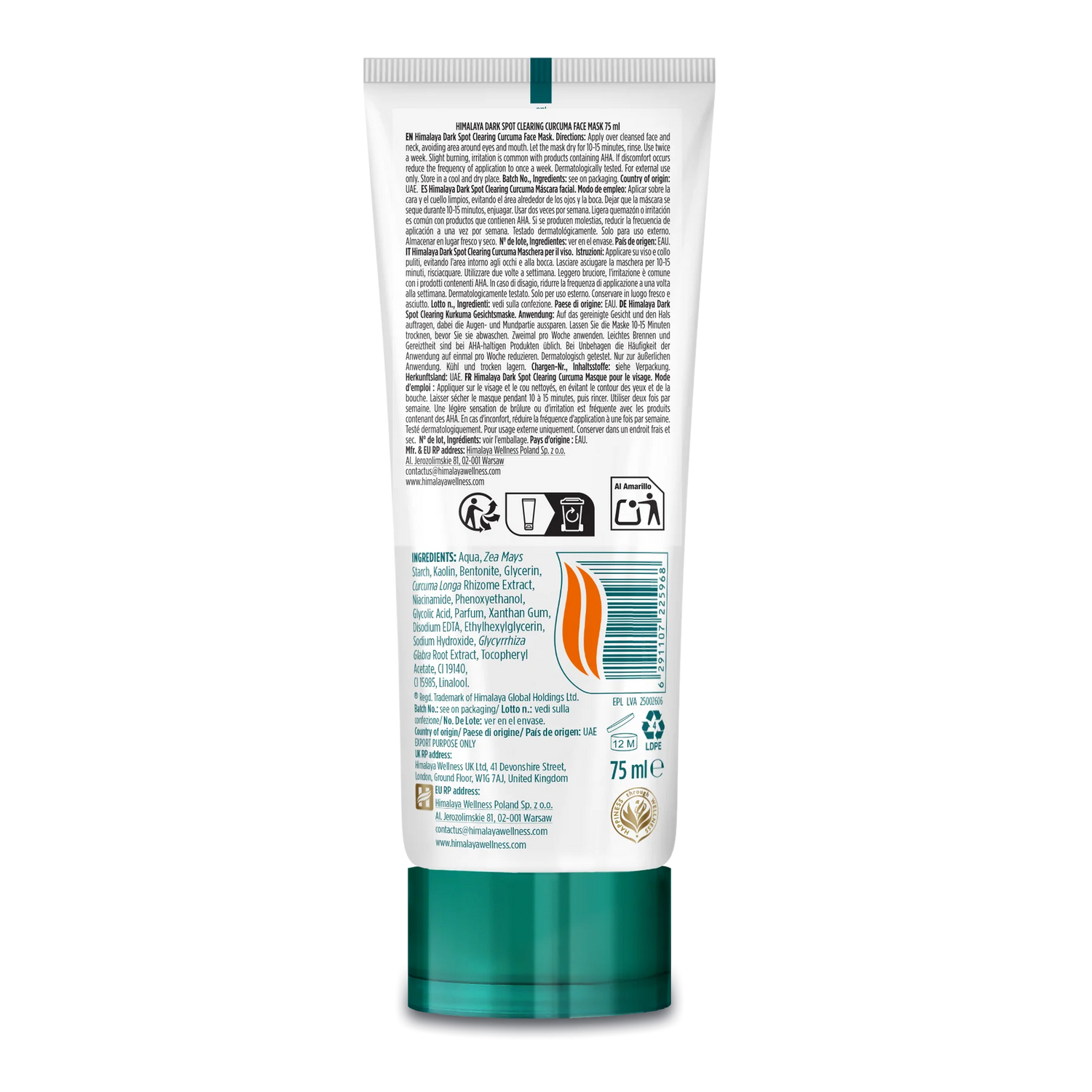 Himalaya Dark Spot Clearing Curcuma Face Mask 75ml - available online | CC Hair & Beauty UK