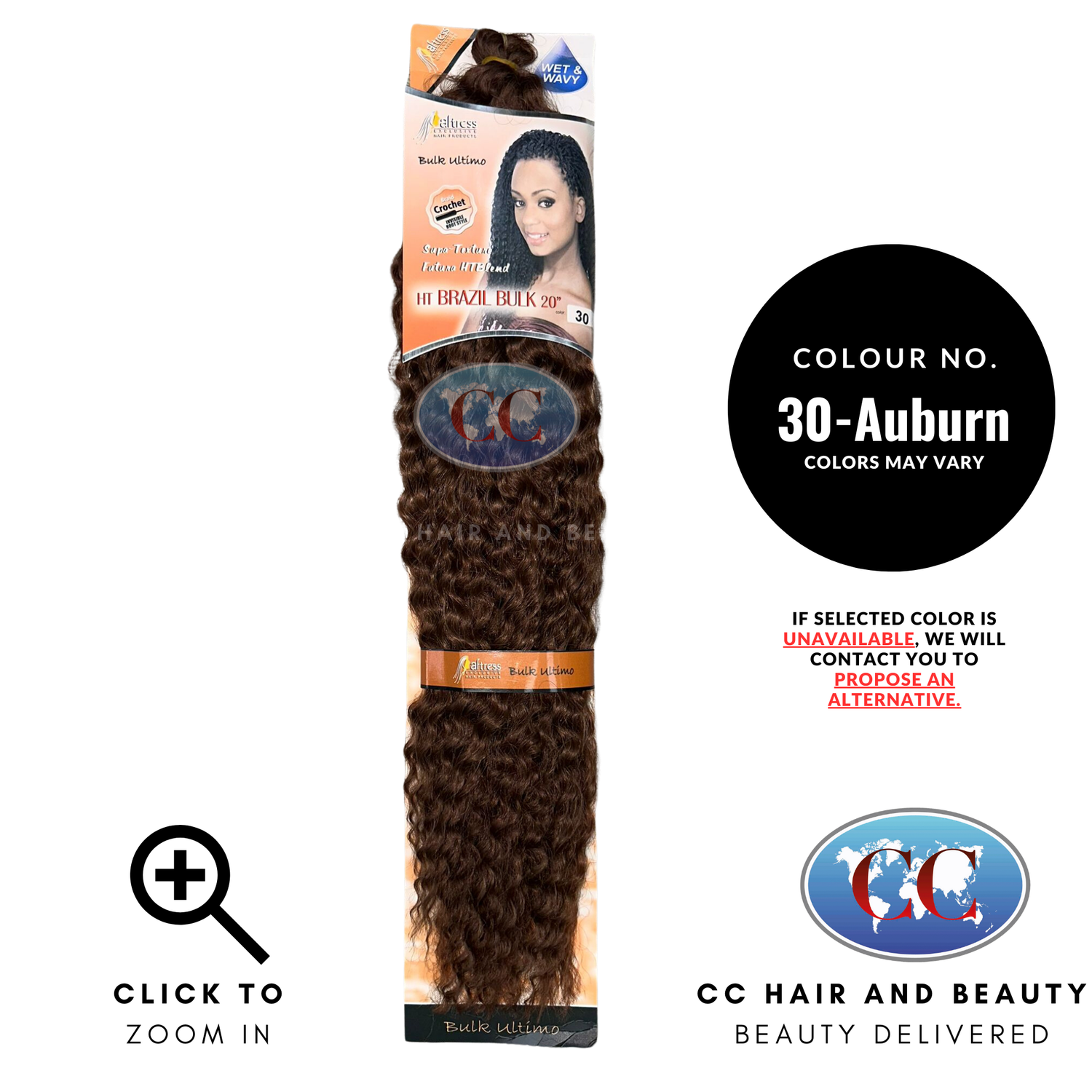 Aftress Synthetic Hair - Ht Brazil Bulk Braid 20"- colour 30-Auburn