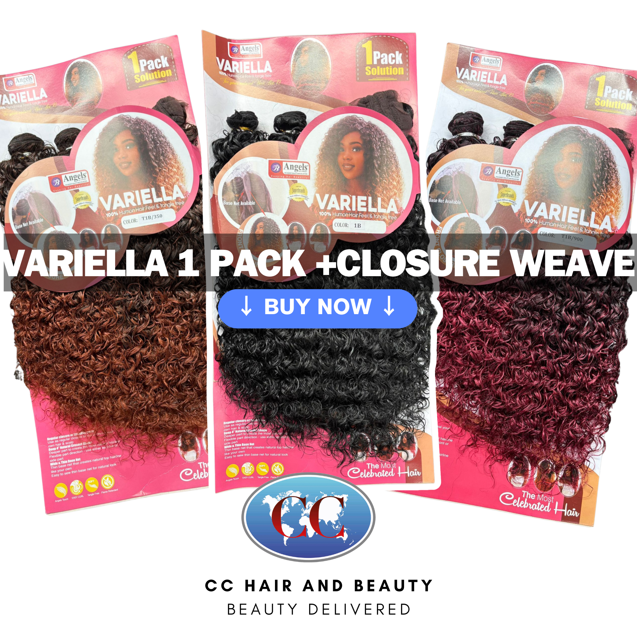 Angels Synthetic Hair - Variella 1 Pack + Closure Weave – CC Hair & Beauty