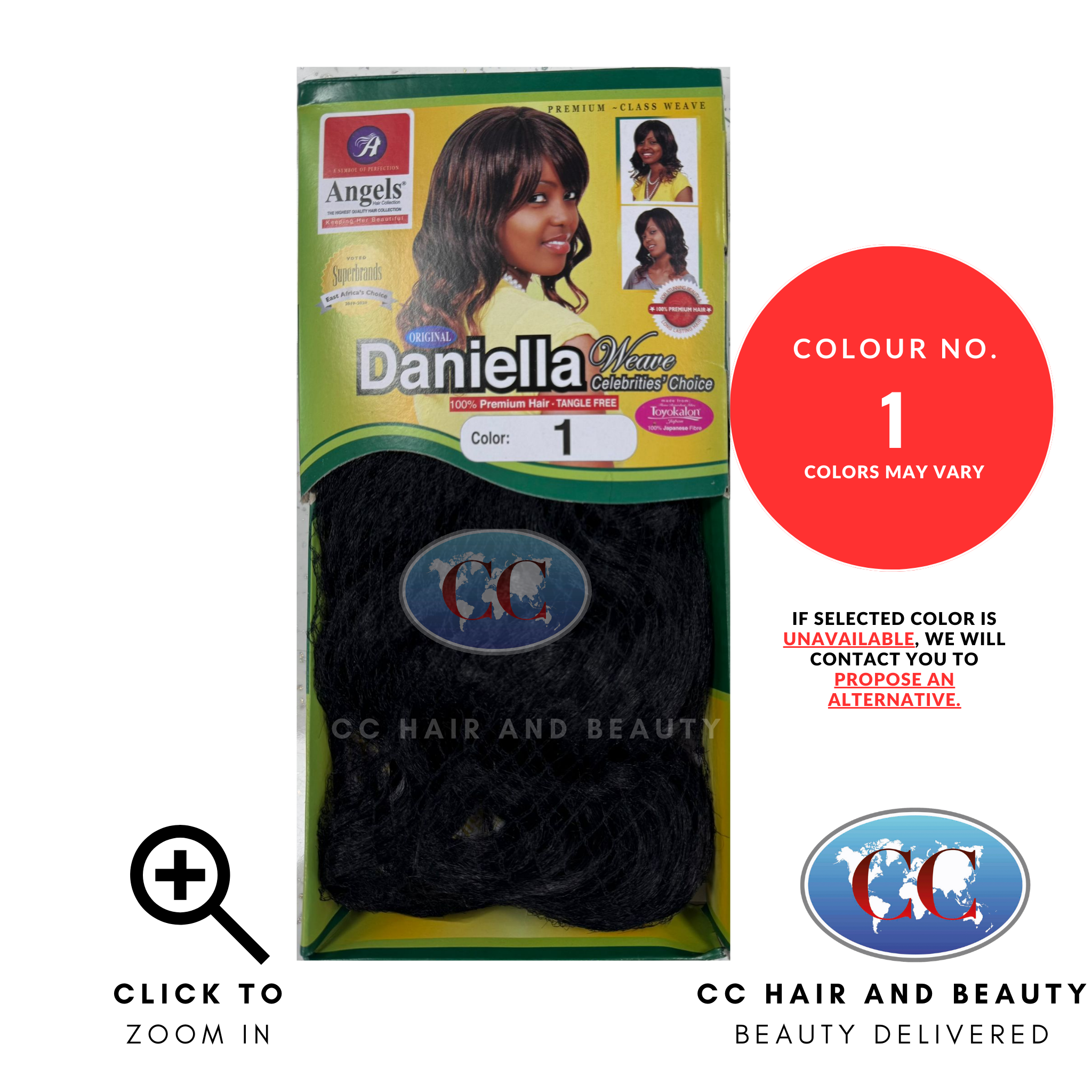Angels Daniella Weave Celebrities Choice 100% Premium Hair - Tangle Free-Colour 1