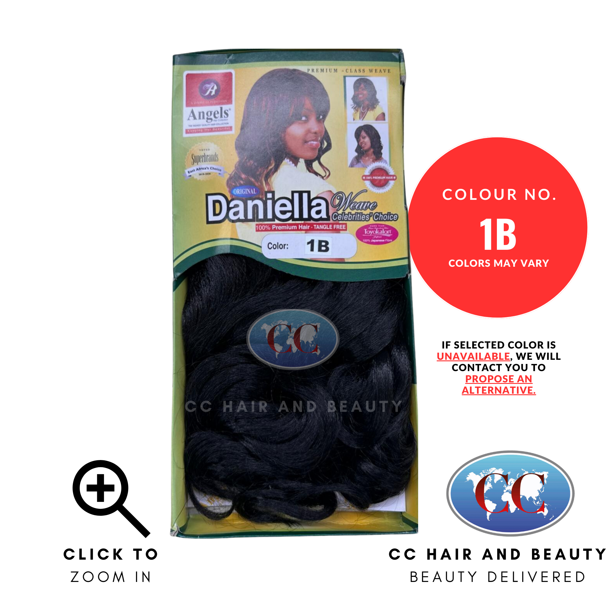Angels Daniella Weave Celebrities Choice 100% Premium Hair - Tangle Free- colour 1B