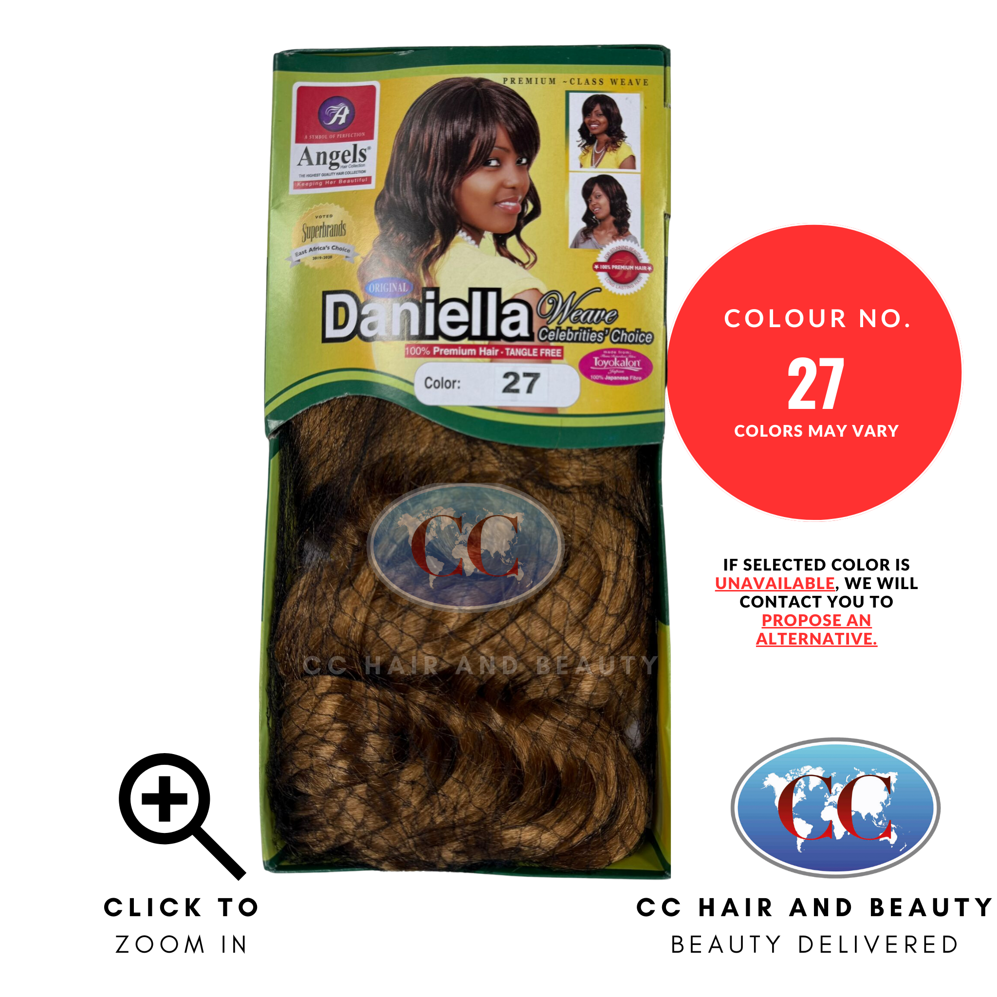 Angels Daniella Weave Celebrities Choice 100% Premium Hair - Tangle Free-Colour 27