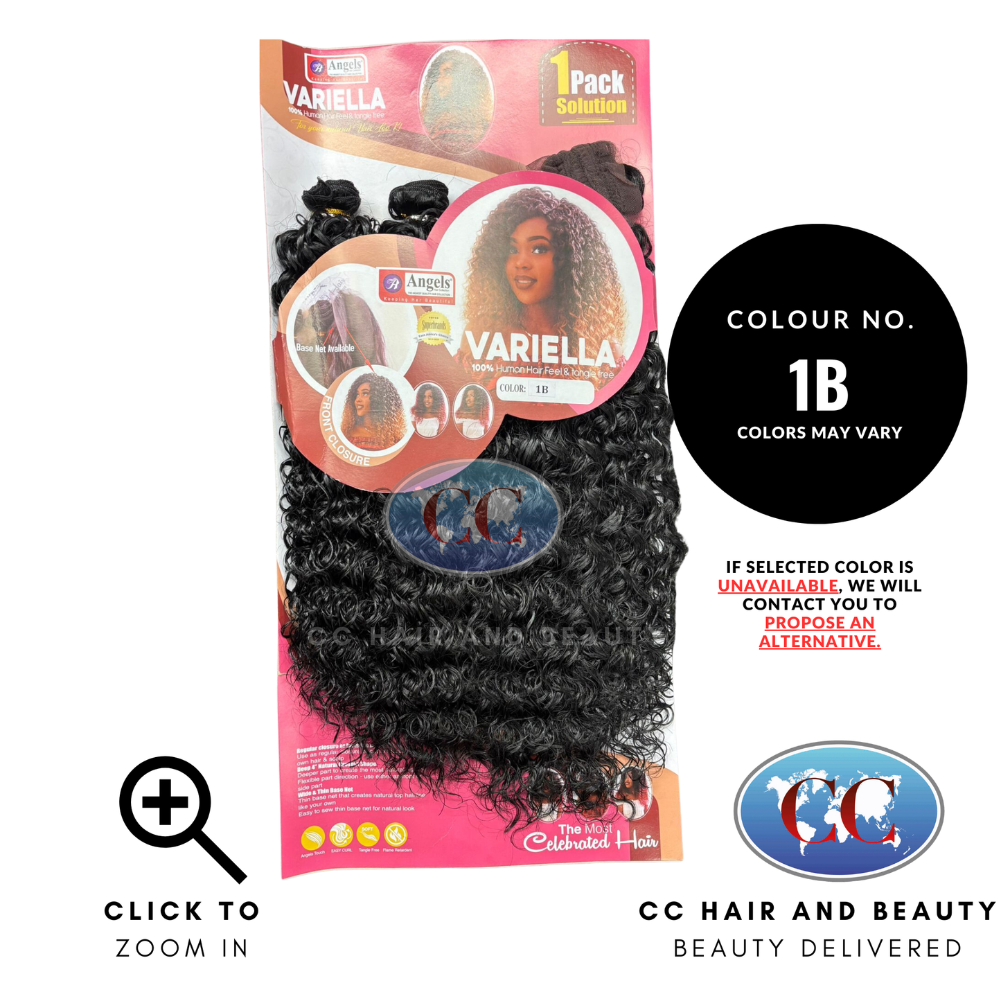 Angels Synthetic Hair - Variella 1 Pack + Closure Weave-Colour 1B