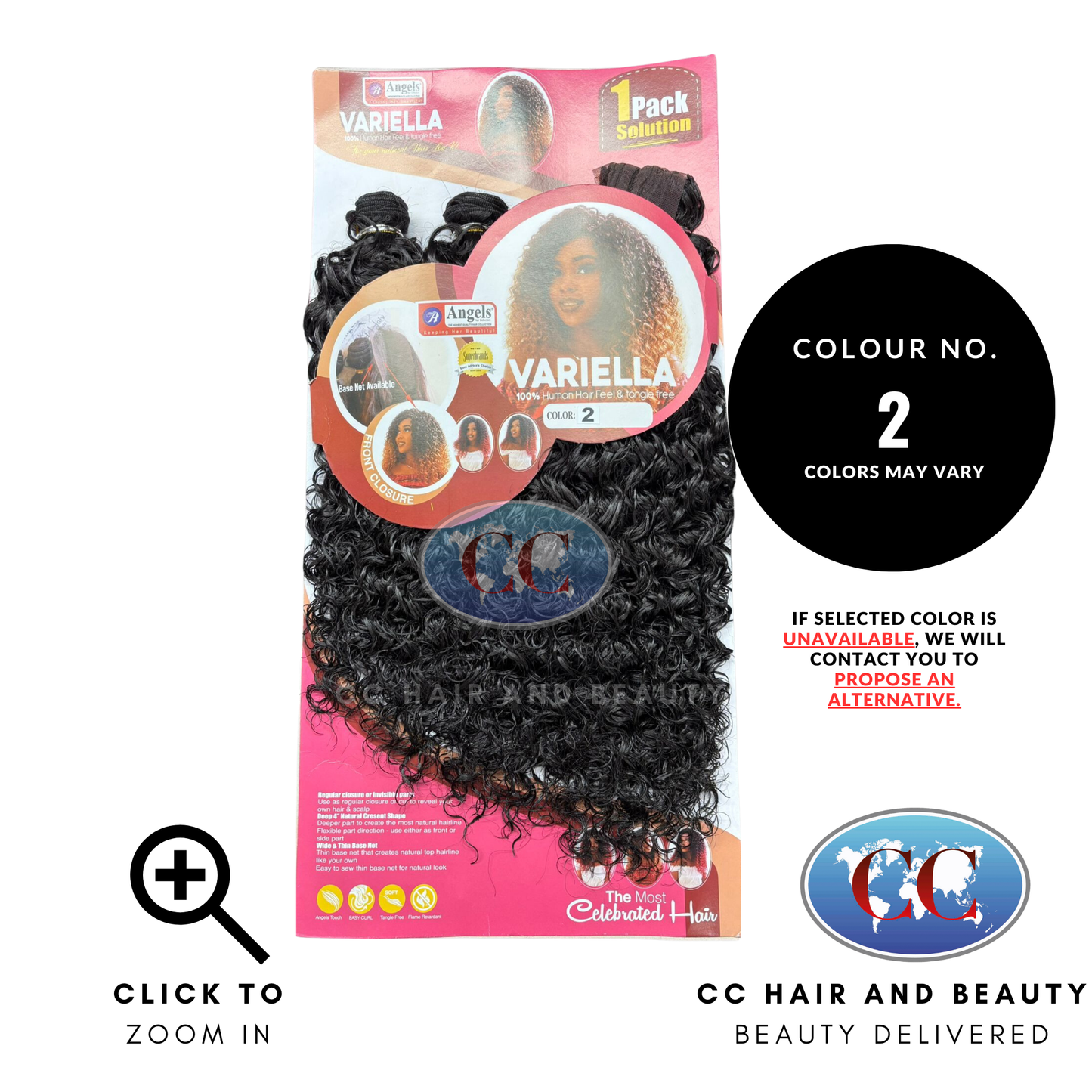 Angels Synthetic Hair - Variella 1 Pack + Closure Weave-Colour 2