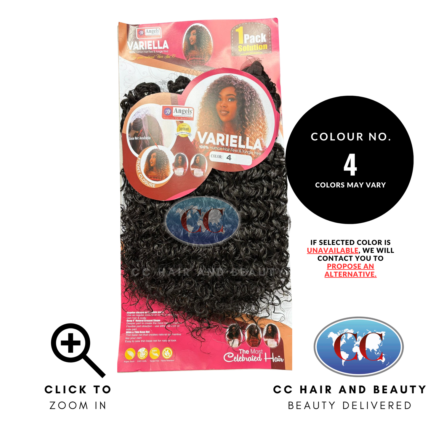 Angels Synthetic Hair - Variella 1 Pack + Closure Weave-Colour 4